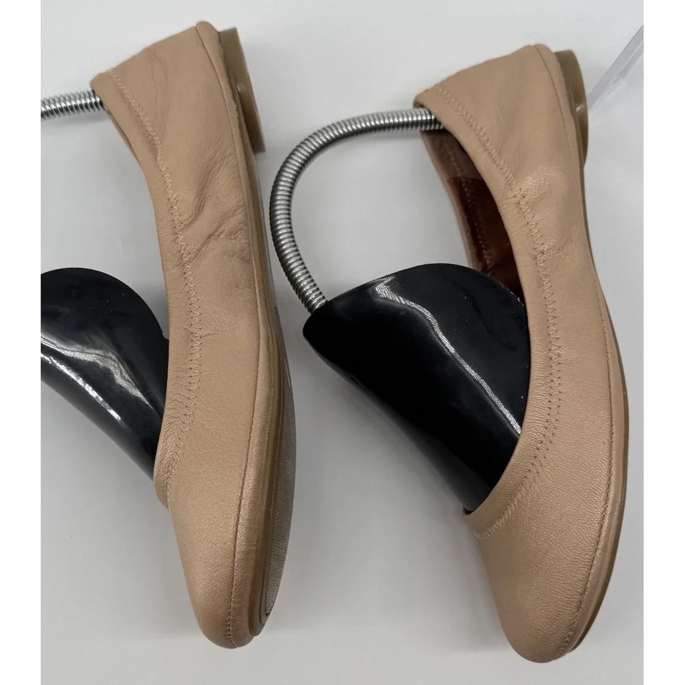Lucky Brand Emmie Ballet Flats 7M Rose Cream Leather Slip On Boho Minimalist